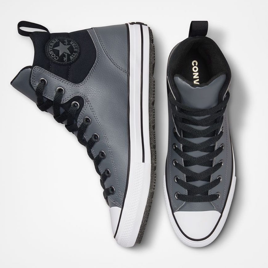 Botas de Inverno Converse Chuck Taylor All Star Berkshire Agua Resistant Cano Alto Masculino Cinzentas Pretas | PT E039470